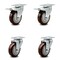 Service Caster 4 Inch Maroon Polyurethane Wheel Swivel Top Plate Caster Total Lock Brakes, 2PK SCC-TTL20S414-PPUB-MRN-2-S-2 - alternate 2